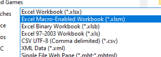 Statfreaks saves as macro enabled file Statfreaks saves as macro enabled file